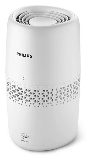 Зволожувач повітря Philips традиційне зволоження, 30м2, 2л, 190мл/г, мех. кер-ння, авт. вимк, білий HU2510/10 фото