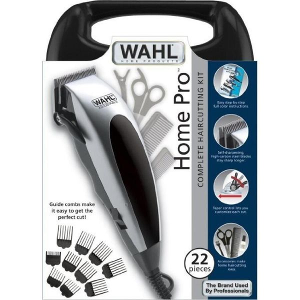 Машинка для стрижки WAHL HomePro, від мережі, вібраційний мотор, насадок-8, кейс,ножиці, гребінець в 09243-2216 фото