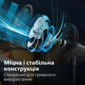 Вентилятор Philips підлоговий Series 3000, 40см, 48Вт, керування через смартфон, регулювання висоти, CX3550/01 фото