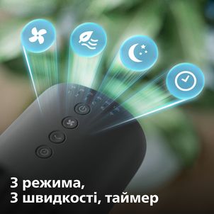 Вентилятор Philips підлоговий Series 3000, 40см, 48Вт, керування через смартфон, регулювання висоти, CX3550/01 фото