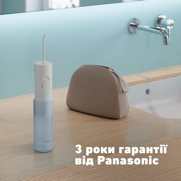 Іригатор Panasonic портативний, чаша 165 мл, 1хАА, біло-голубий EW-DJ11-A520 фото