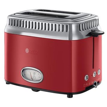 Тостер Russell Hobbs Retro 1100Вт, метал, червоно-сріблястий 21680-56 фото