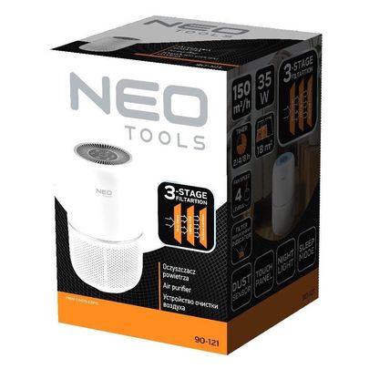 Очищувач повітря Neo Tools, 3в1, 35Вт, 18м кв, 150м куб/год, HEPA H13, вуглець, індикатори якості по 90-121 фото