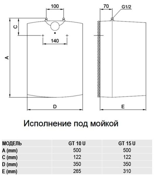 Водонагрівач GORENJE GT 10 U/B9 298361 фото